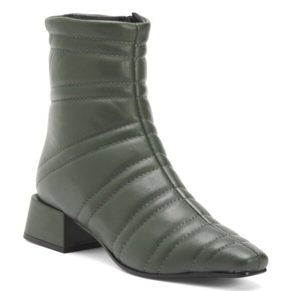 NAPOLEONI Made In Italy Leather Quilted Booties - Picture 1 of 3